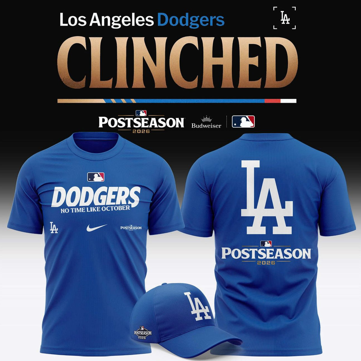 LA Dodgers Royal 2026 Postseason Locker Room T-Shirt