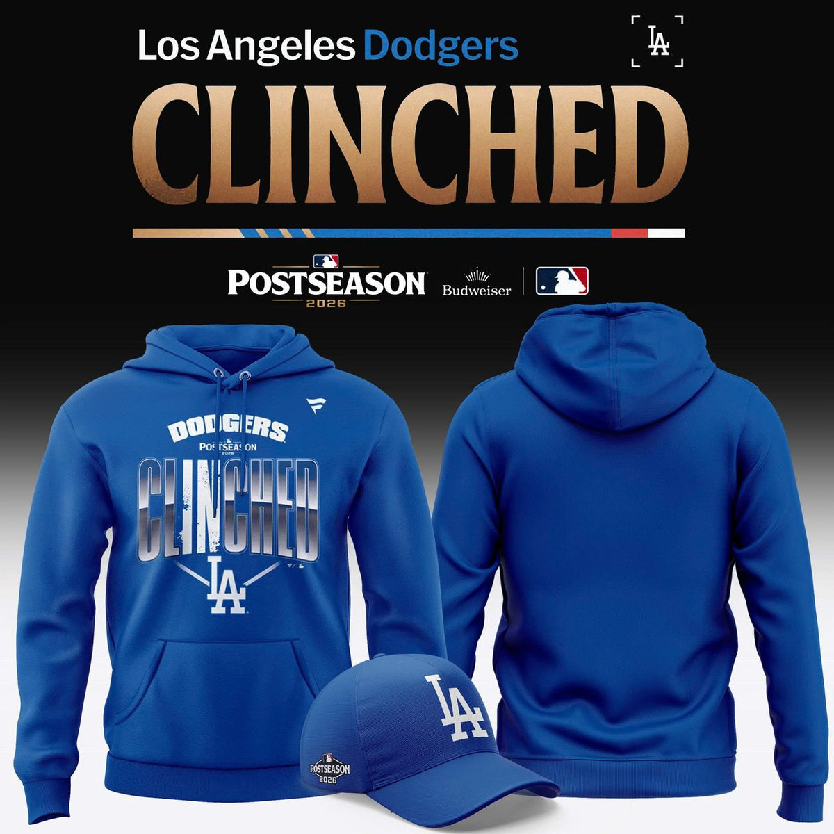 LA Dodgers Royal 2026 Postseason Locker Room Hoodie
