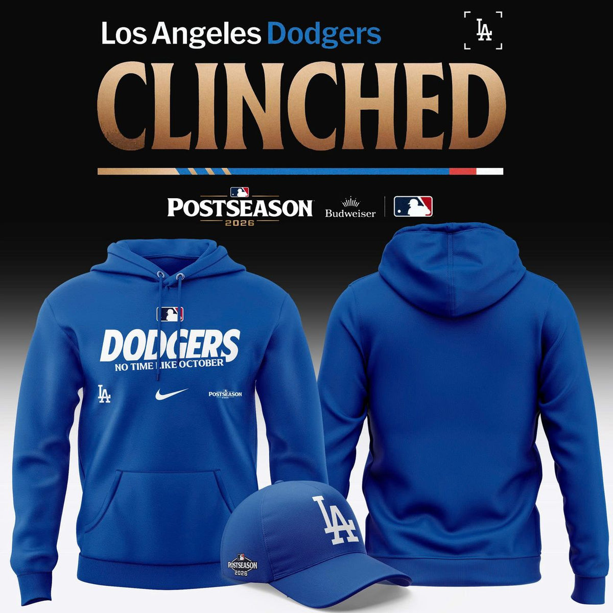 LA Dodgers Royal 2026 Postseason Locker Room Hoodie