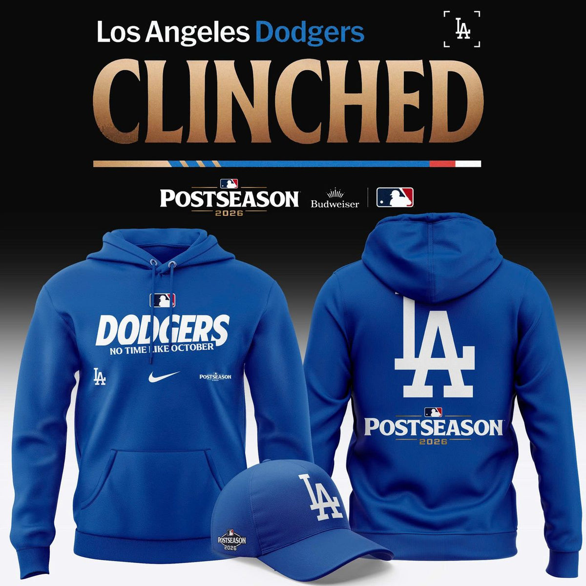LA Dodgers Royal 2026 Postseason Locker Room Hoodie
