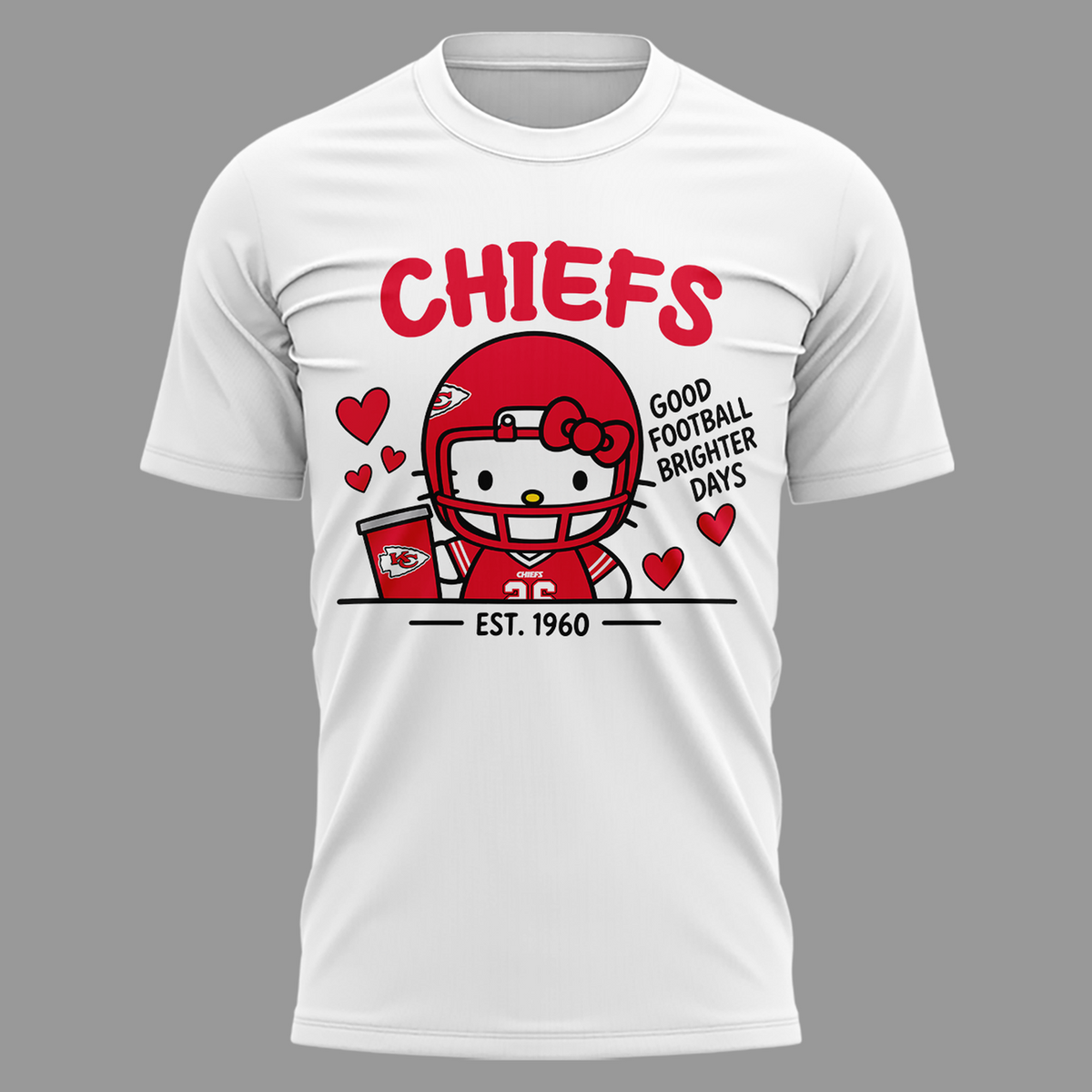Limited Edition Kansas City Chiefs x Hello Kitty Tshirt 2026