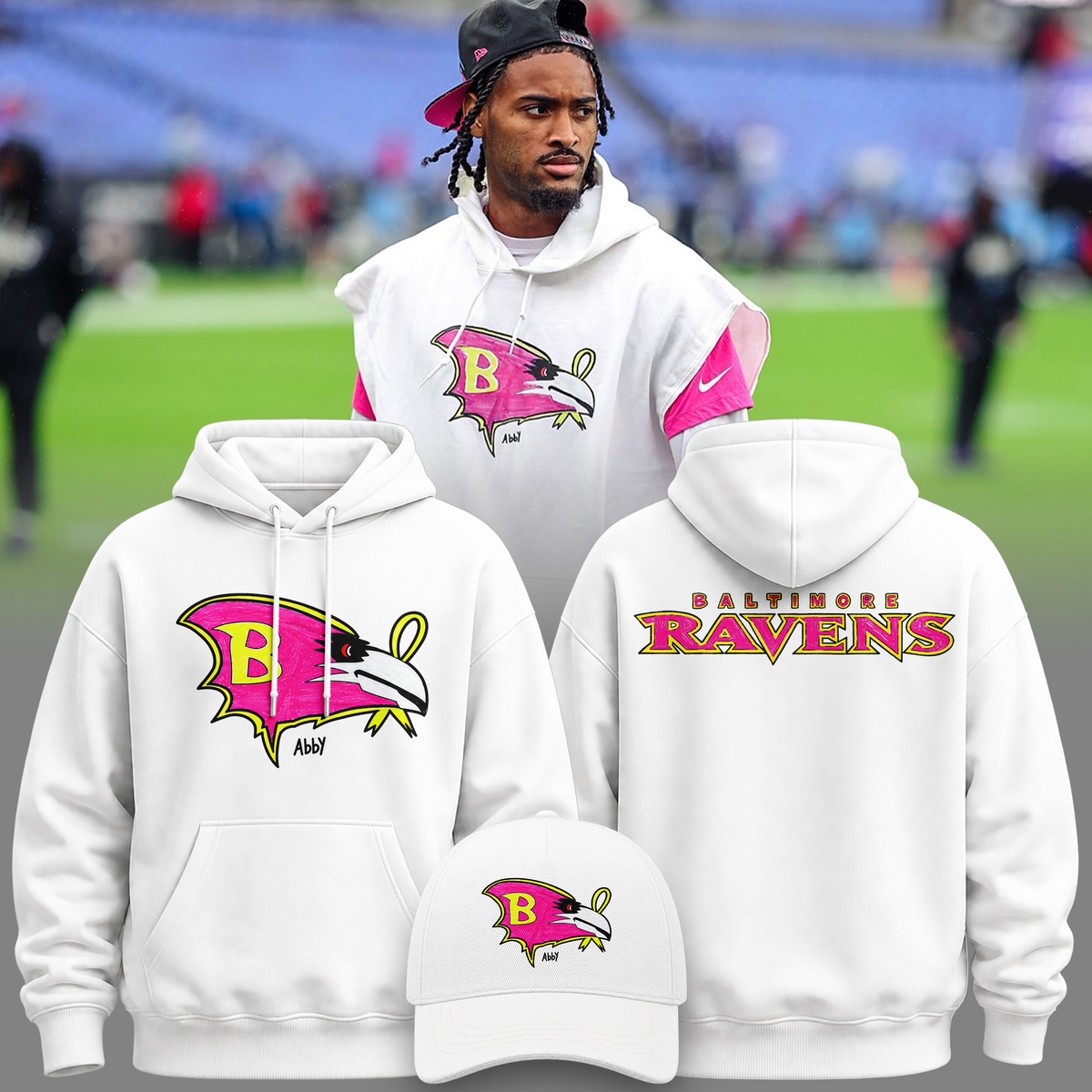 Limited Edition Baltimore Ravens Hoodie Designed By Young Heroes Battling Cancer