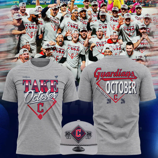 (Adult & Kids) Cleveland Guardians Take October 2026 Locker Room Edition Grey T-Shirt