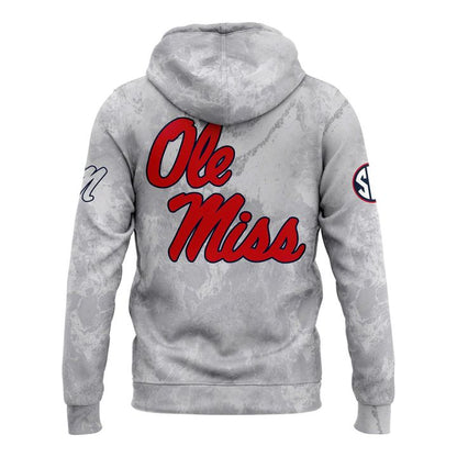 Ole Miss Rebels Wear White Graphic Hoodie – Gray Camo