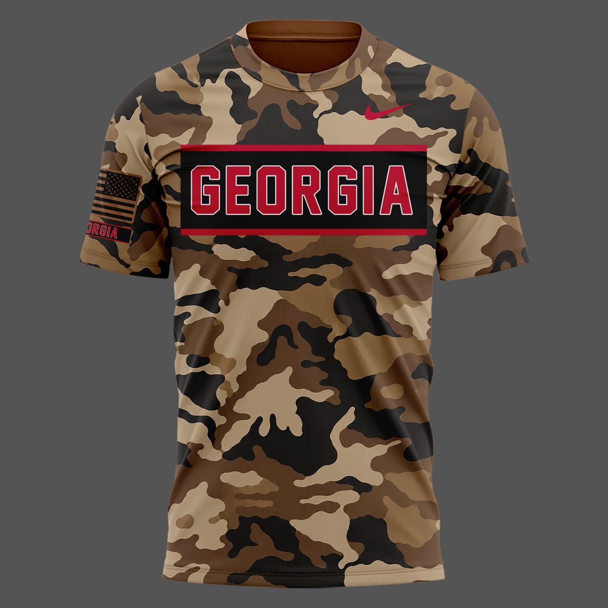 Camo Georgia Bulldogs 2026 Military Appreciation Sideline Dri-FIT T-shirt