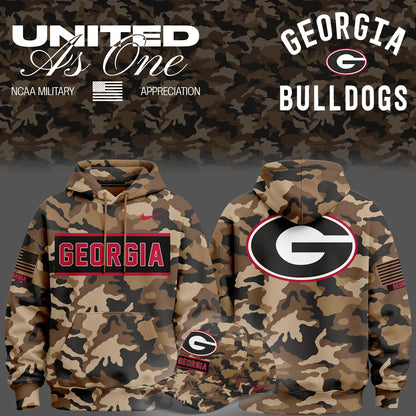 Camo Georgia Bulldogs 2026 Military Appreciation Sideline Dri-FIT Hoodie
