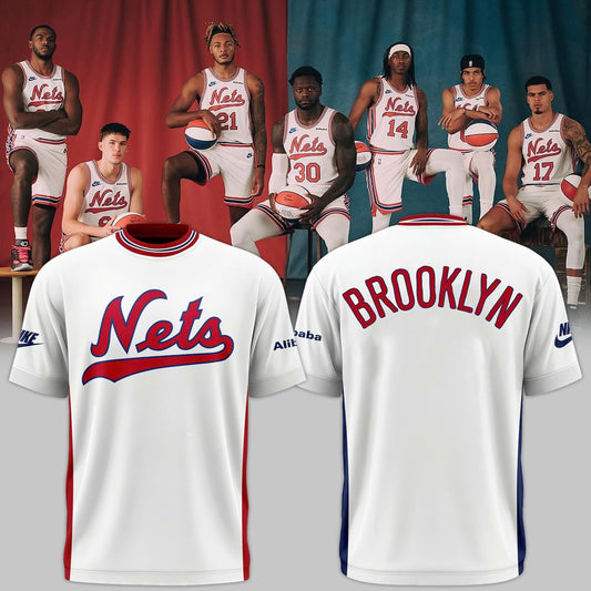 Brooklyn Nets Vintage T-Shirt - White Nike 2026/27