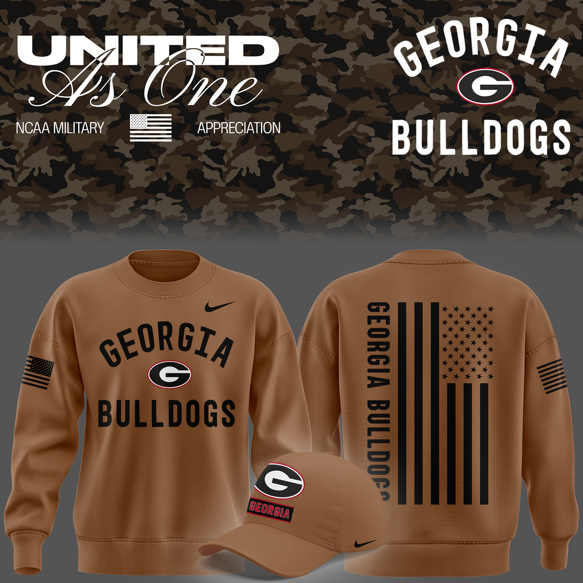 Georgia Bulldogs Nike 2026 Military Appreciation Sideline Dri-FIT SWEATSHIRT