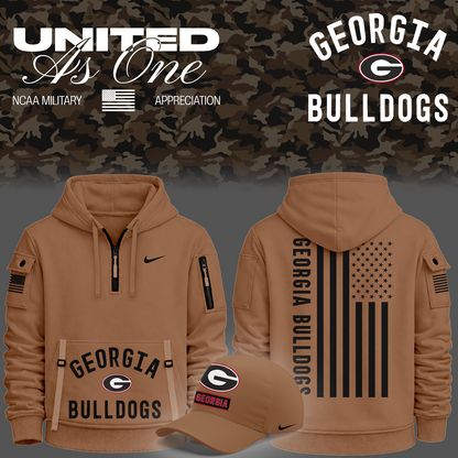 Georgia Bulldogs Nike 2026 Military Appreciation Sideline Dri-FIT Quarter Zipper Hoodie