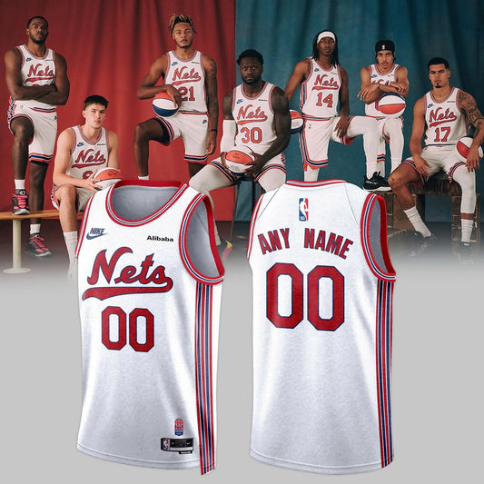 Brooklyn Nets Nike White 2026-27 Classic Edition Custom Basketball Jersey