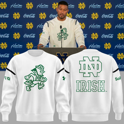 White Sweatshirt Notre Dame Football - Go Irish Sweatshirt