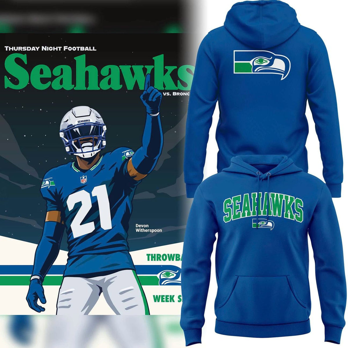 Seattle Seahawks Throwback Hoodie