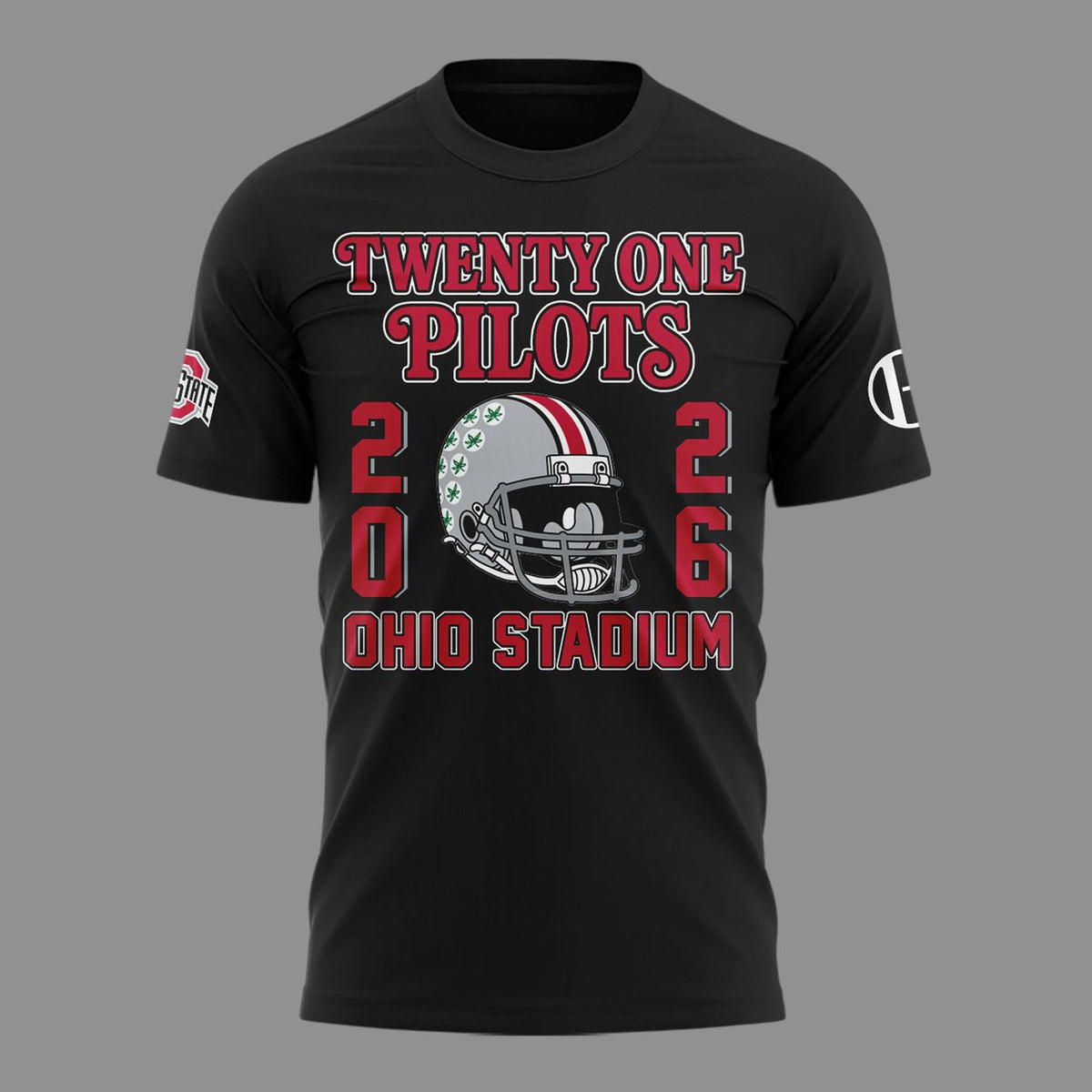 01.06. Black Shirt Twenty One Pilots x Ohio State Buckeyes Football T-Shirt