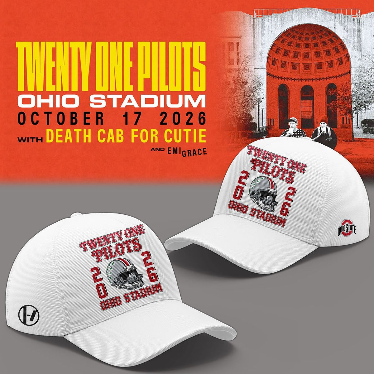 01.76. Twenty One Pilots Live From Ohio Stadium White Hoodie