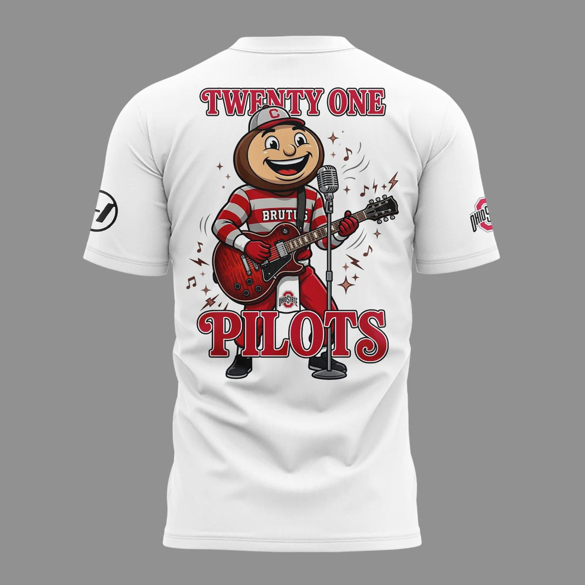 01.12. White Shirt Twenty One Pilots x Ohio State Buckeyes Football T-Shirt