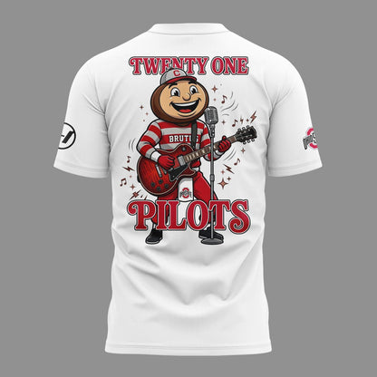 01.12. White Shirt Twenty One Pilots x Ohio State Buckeyes Football T-Shirt