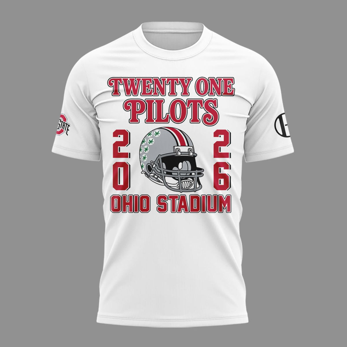 01.12. White Shirt Twenty One Pilots x Ohio State Buckeyes Football T-Shirt