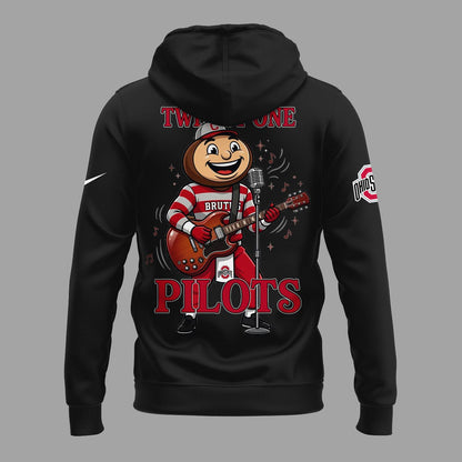 01.38. Black Hoodie Twenty One Pilots x Ohio State Buckeyes Football Hoodie