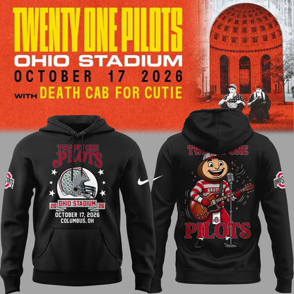 01.38. Black Hoodie Twenty One Pilots x Ohio State Buckeyes Football Hoodie