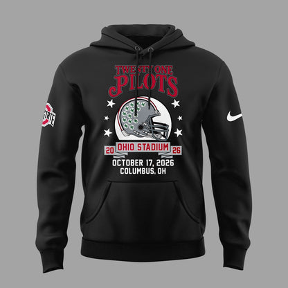 01.38. Black Hoodie Twenty One Pilots x Ohio State Buckeyes Football Hoodie