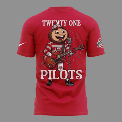 01.48. Twenty One Pilots x Ohio State Football - Ohio Stadium October 17 2026 Red T-Shirt