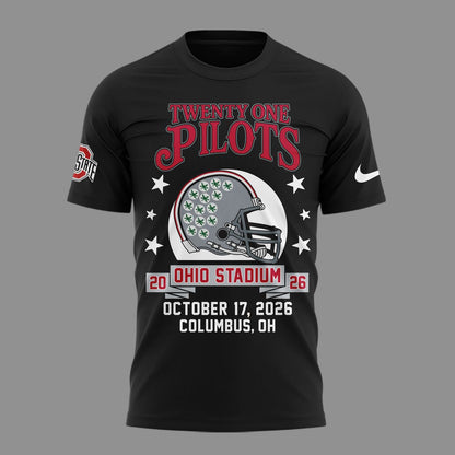 01.50. Black Shirt Twenty One Pilots x Ohio State Football - Ohio Stadium October 17 2026 T-Shirt
