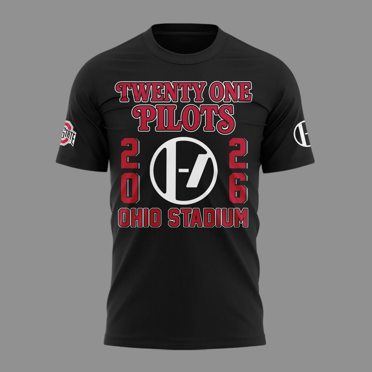 01.34. Black ShirtTwenty One Pilots x Ohio State Buckeyes Football - Ohio Stadium October 17 2026 T-Shirt