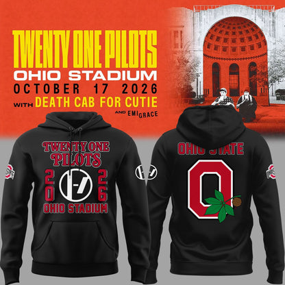 01.51. Black Hoodie Twenty One Pilots x Ohio State Buckeyes Football - Ohio Stadium October 17 2026 Hoodie