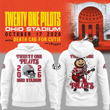 01.76. Twenty One Pilots Live From Ohio Stadium White Hoodie