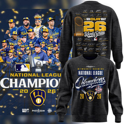 Limited Edition Sweatshirt 2026 Milwaukee Brewers National League Champions Locker Room
