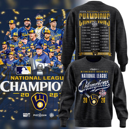 Limited Edition Sweatshirt Milwaukee Brewers 2026 National League Champions Locker Room