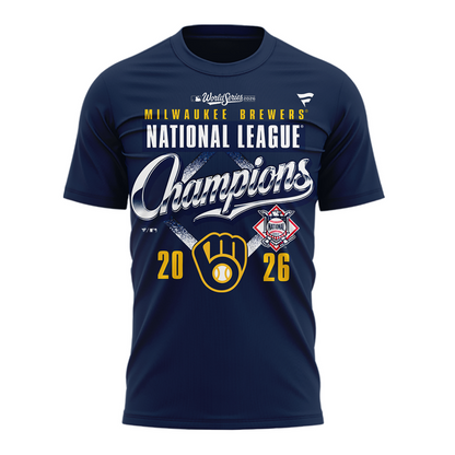 02.VIP.Milwaukee Brewers Fanatics 2026 National League Champions T-Shirt