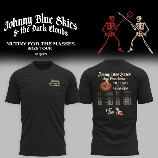 Johnny Blue Tour Dates & Ashes - Mutiny for the Masses 2026 Tour T-Shirt