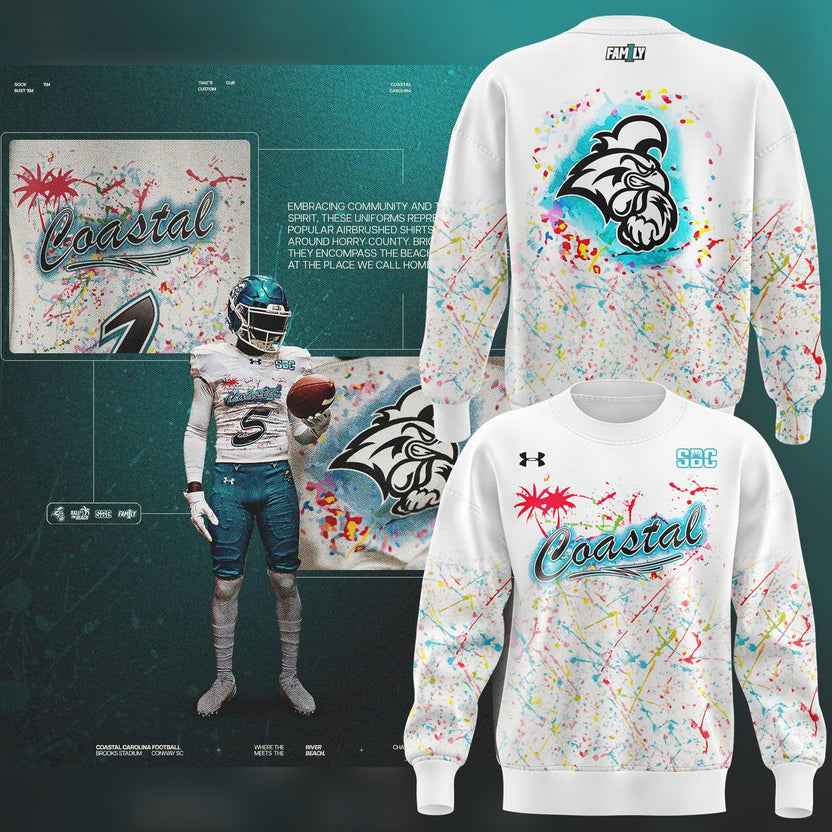 Limited Edition Coastal Carolina Chanticleers football 2025 sweatshirt for fans