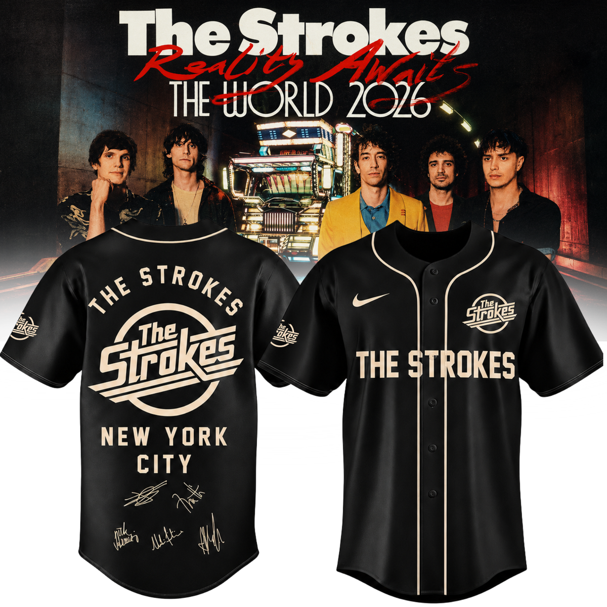 _The Strokes “Reality Awaits Tour 2026” Signature Limited Edition – Jersey