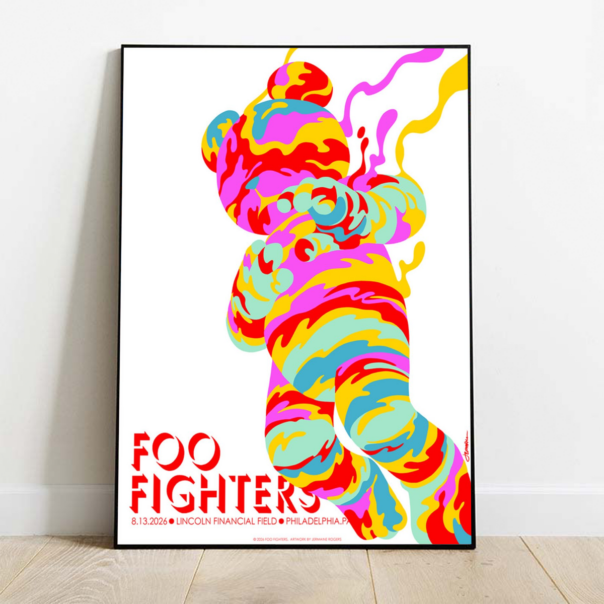 Foo Fighters Philadelphia 2026 Event Poster At Lincoln Financial Field On August 13 2026 Home Decor Poster