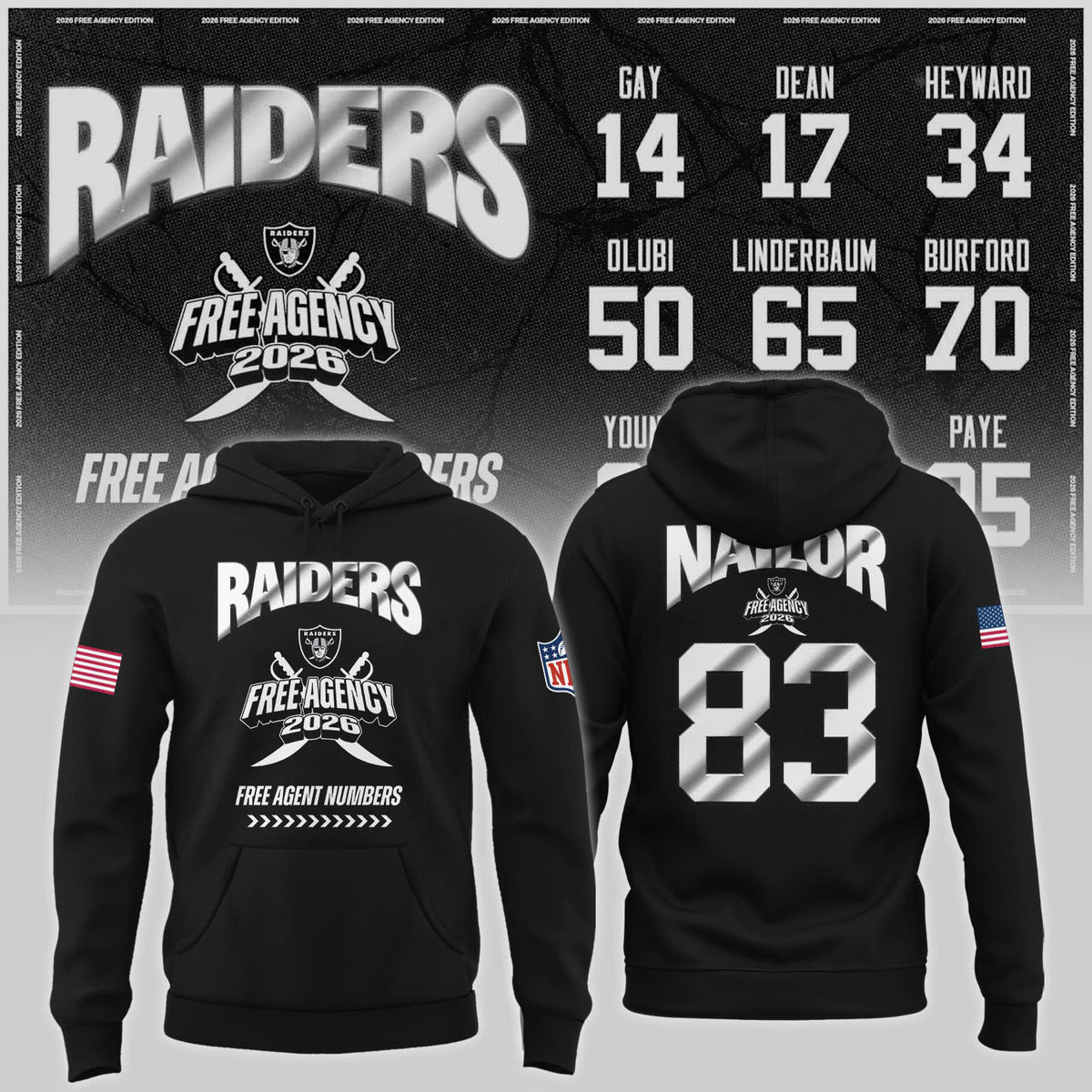 Limited-Edition Raiders Free Agency 2026 Hoodie