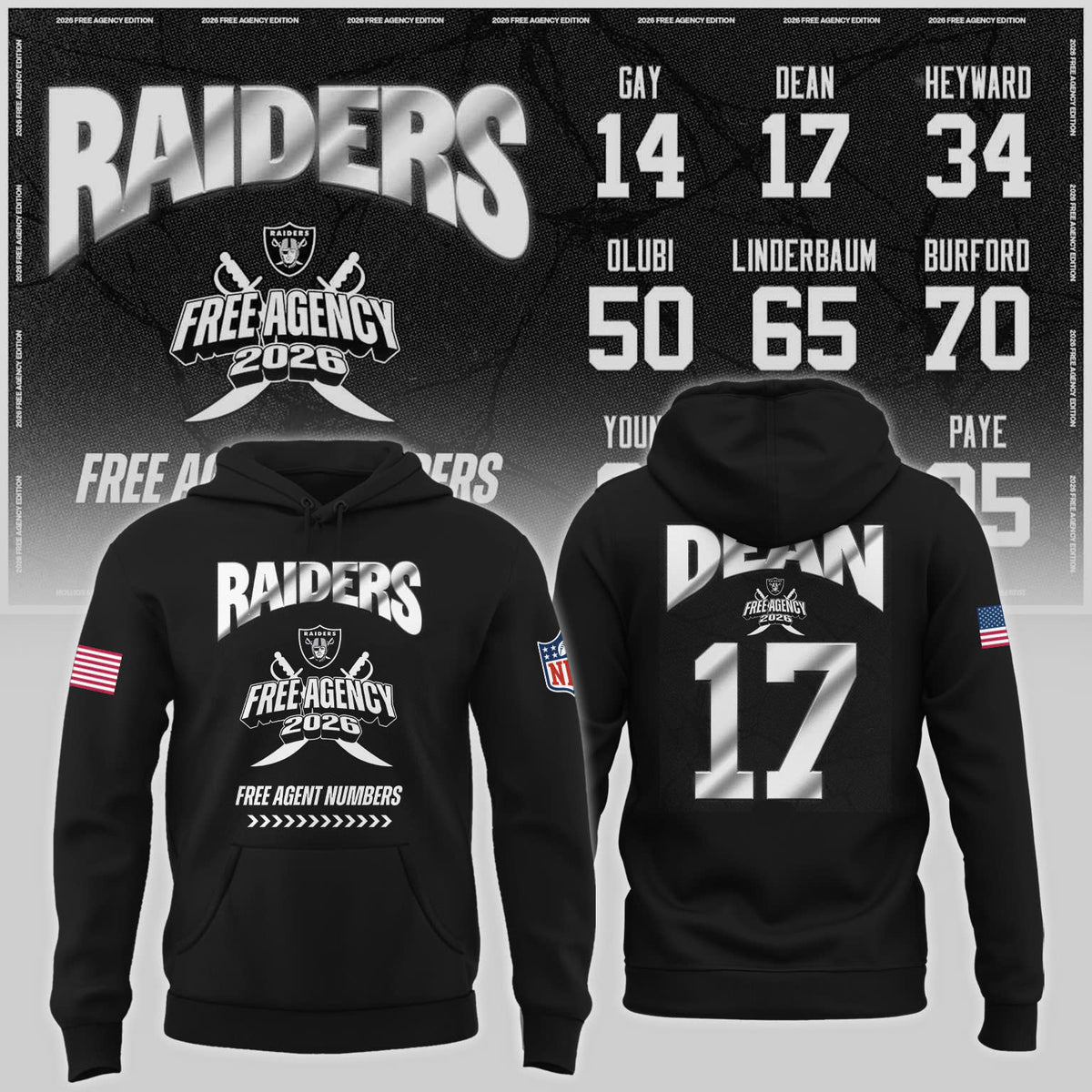 Limited-Edition Raiders Free Agency 2026 Hoodie