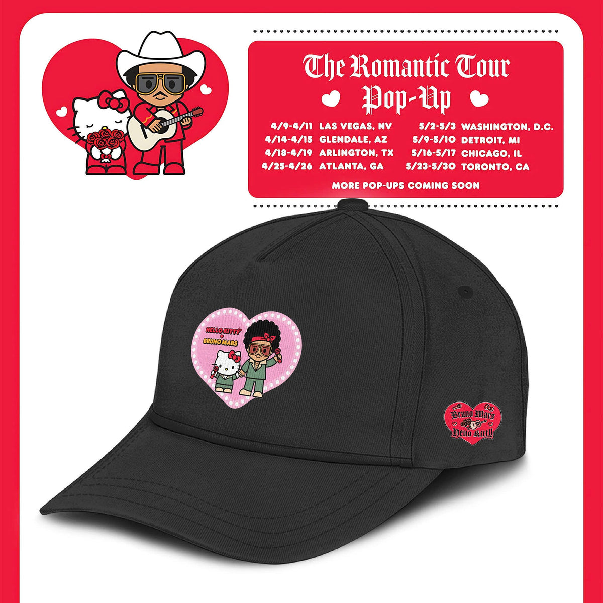 Bruno Mars x Hello Kitty "The Romantic Tour" T-shirt